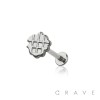 WAFFLE TOP THREADLESS (PUSH IN) 316L SURGICAL STEEL LABRET SET